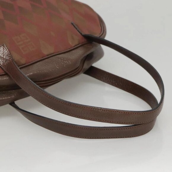 GIVENCHY Hand Bag Canvas Brown Gold Auth - Picture 7 of 16
